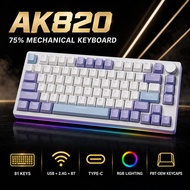 AJAZZ AK820 CNC RGB 3/5 Papan kekunci permainan AJAZZ AK820 papan kekunci mekanikal pad kekunci kawa
