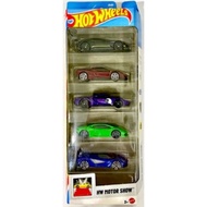 HOT WHEELS 5 PACK 2025 MOTOR SHOW Includes Ferrari SF90 + Aston Martin + Ford GT + Lambo Huracan + L
