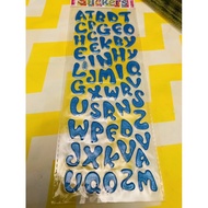 STICKER / PELEKAT  ABJAD DAN NOMBOR ALPHABET AND NUMBER GLITTER STICKER