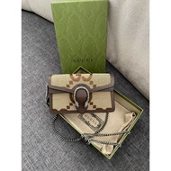 GG Dionysus Super Mini Bag in Giant GG Brown Canvas