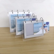 Acrylic V-Shaped Desk Calendar Photo Frame Simple 20cm 23.3cm 26.6cm Creative Plexiglass Crystal Flip Table Card Set Table V-Shaped Desk Calendar Frame 4R5R6RPVC Insert Photo Album Fashion Children Photo Frame Who