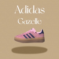 [กล่องเดิม] adidas originals Gazelle Bold Samba เป็นแฟชั่น รองเท้าหญิง forum low รองเท้าผู้ชาย pink รองเท้าเดิน สีชมพู
