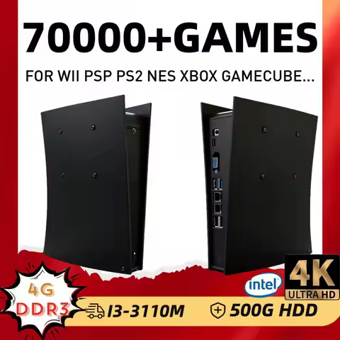 Retro Game Console BS5 60+Emulators 500GB Batocera I3-3110M 70000+Games For Wii PS2 PSP GameCube N64