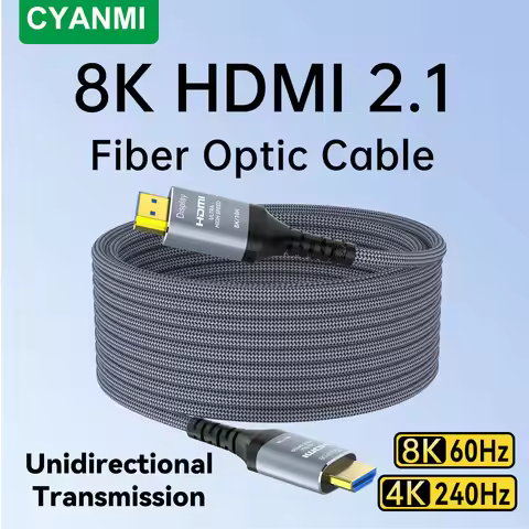 8K Fiber Optic HDMI Cable,2.1 Unidirectional 48Gbps HDMI 8K60Hz 4K120Hz HDR/eARC HDCP 2.2/3D Compati