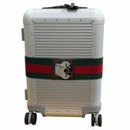 成色極佳 ▼ GUCCI FPM Milano 743843 Porter Cabin Trolley 鋁製 GG Supreme 帆布 TSA 海關鎖手提箱 銀色 帶防塵袋 意大利製造 男士