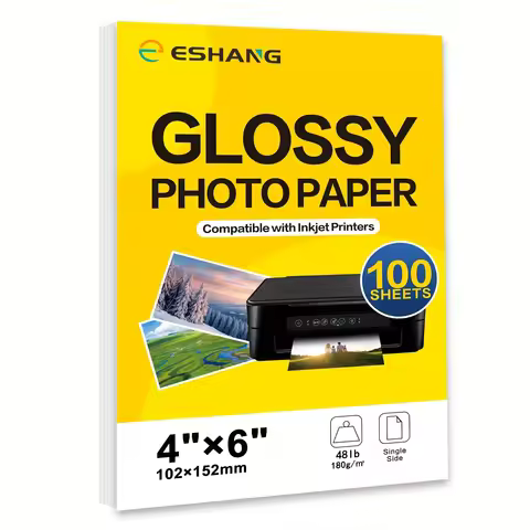 ESHANG 100 Sheets 4x 6inch 4R High Glossy Photo Paper Professional photographic Paper Works with Ink