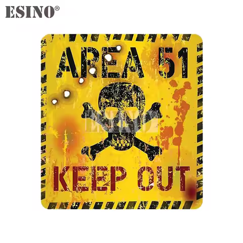 Creative Warning Area 51 Keep Out Skull Cartoon PVC Decal Waterproof Car Body Sticker Pattern Vinyl