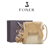 FOXER Women's Crossbody Bag Cute Rabbit Genuine Leather Mini Phon