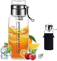 Glass Bottle 1 Litre / 1 Litre - 1.2 Litre - Water Bottle Glass with Neoprene Cover - Glass Drinking