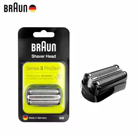 Braun 32B Shaver Head Foil Cutter Cassette Black Men's Electric Shaver Replacement Blade for 3000s 3