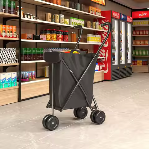 Multi Functional Portable Universal Wheel Small Cart, Supermarket Shopping Camping Home Large Capaci