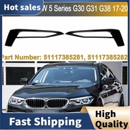 For     5 Series G30 G38 Sport 2016-2020 Pair Front Bumper Fog Light Grille Trim