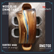 Meja makan kayu balak / dining table wood slab