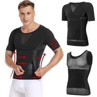 Mens Body Shaper Compression Shirts Abdomen Shapewear Tummy Slimming Slim Tops