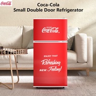 Coca cola CartoonSmall Two-Door Refrigerator 38L/50L fridge Household cooler box Mini cooling box freezer cabinet Dormitory Rental Room Beverage Small Freezer Refrigerated Energy-Saving Beauty Refrigerator gift peti ais