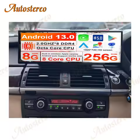 ID8 14.9 Inch Android 14 Carplay For BMW X5 E70 X6 E71 CCC CIC Car Multimedia Player GPS Navigation 