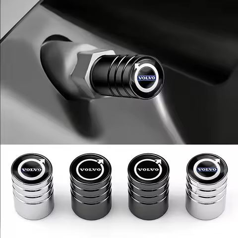 4PCS Aluminum Alloy Car Wheel Tire Valve Cap for Volvo Rdesign Polestar AWD V50 S60 XC60 S40 XC40 XC