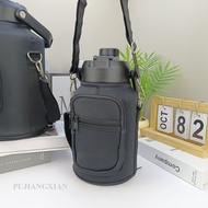 PJX (Ready stock)【PJX1】64oz Sports Water Bottle Holder Bag With Shoulder Strap Portable Water Bottle