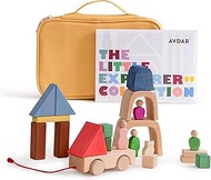 AVDAR Wooden Stacking Toy, Preserving The Natural Grain of The Wood, Wooden Building Block Nesting P