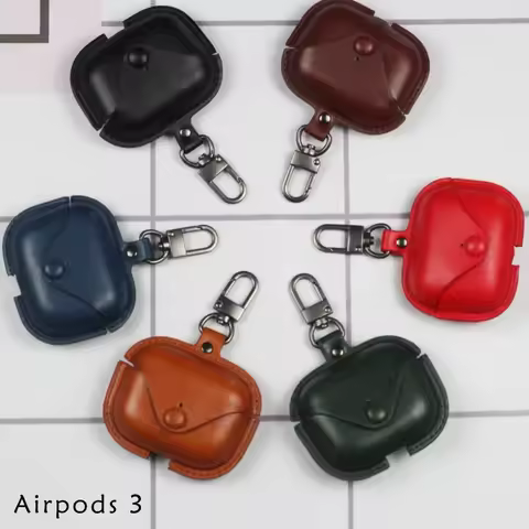 Leather Bluetooth Wireless Earphone Case for AirPods Pro Case Genuine Protective Cover for Apple Air