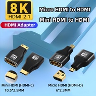 Mini/Micro HDMI Adapter 8K 60Hz 4K 120Hz Mini HDMI Male to HDMI 2.1 Female Converter For Laptop Graphics Card Micro HDMI Extension