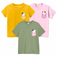 KATUN Pvj Cute Cat Pocket T-Shirt Cute Cat Pocket T-Shirt Cotton T-Shirt Newest Cute Cat Pocket