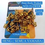 BAUT BODY PROBOLT STENLIS GOLD HENG M5X16 SATUAN NON FLOWER UNIVERSAL MOTOR YAMAHA NMAX NEW OLD FAZZIO AEROX 155 CONNECTED VESPA JUPITER Z MX KING LEXI FINO XEON VIXION NV NVL MIO SOUL SPORTY M3 125 SMILE XRIDE NOUVO JUPITER XMAX FREEGO NMAX BYSON R15 R25