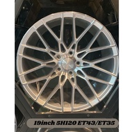 FULL SET SPORT RIM WHEEL CAR 19 INCH MTW44 QC 8.5 / 9.5x19 5H120 ET35 SILVER MACHINE FACE 72.60