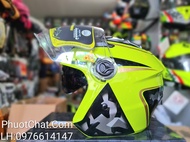 Combo Nón bảo hiểm 3/4 2 kính M268 dán tem logo KYT