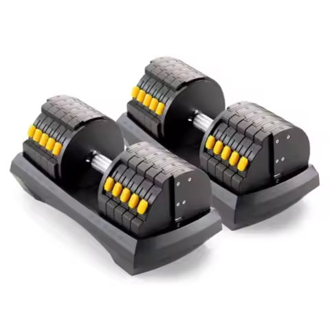 Adjustable Dumbbell System 6-in-1 Free Weights for Home Gym 50 lbs Single or 100 lbs Pair Black Stee