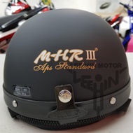 ☌㍿▥100% Original MHR III Steng / Half Cut Helmet Topi Separuh  Matt Black Hitam Mati Helmet Kura Steng Kura-Kura