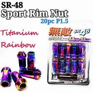 Sport rim nut muteki titanium rainbow