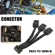 Lidu11 PCIE5 0 12VHPWR 90Degree GPU Power Extension Cable 3x8pin 8PIN to 16Pin