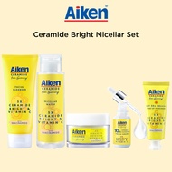 Aiken 5x Ceramide Bright Micellar Set | Micellar Water | Sunscreen | Cleanser | Serum | Moisturiser 