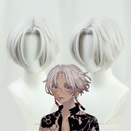 Anime Tokyo Revengers Tenjiku Izana Kurokawa Cosplay Wig Silver White Short Wig Heat Resistant Hair