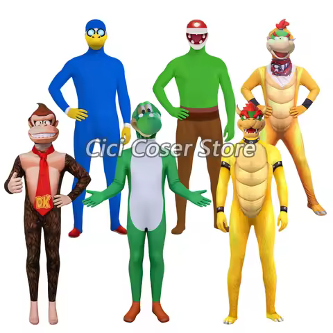 Anime Super Brother Cosplay Costume Bowser Donkey Kong Dinosaur Yoshi Jumpsuit Carnival Party Perfor