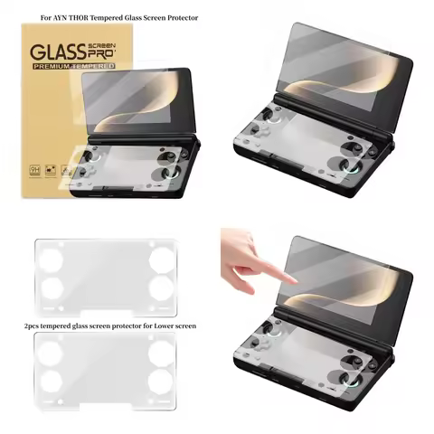 For AYN THOR Flip Game Console Tempered Glass Screen Protector Scratch-resistant THOR Dual Screen HD