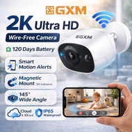 GXM W3 Pro 2K 4MP Wireless Security Camera CCTV | Battery Powered | IP66 Waterproof | Baby Monitor R
