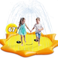 Pool Wave Splash Pads for Toddlers 1-3 Kids Water Sprinkler Baby Fun Outdoor Toys 67" Inflatable Dog