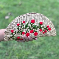 Ning wallet Woven clutch flower thread EmbroideryJERAMI Water Hyacinth dining invitation Night Event