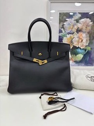 👜Hermes Birkin 35 Noir GHW Epsom Leather Stamp A 愛馬仕 BK35 Birkin35 黑色 金扣 Epsom皮 A刻