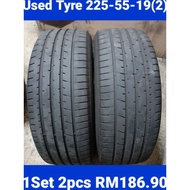 Used Tyre 225-55-19 1Set 2pcs RM186.90