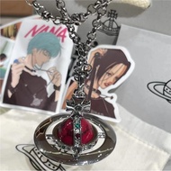 Vivienne Westwood เวอร์ชันสูง Empress Cixi สร้อยคอ Saturn สีแดงVivian หญิงส่งเสริมแฟชั่นร้อนแรงอเนกป