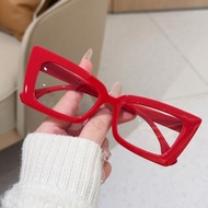 Retro Cat Eye Reading Glasses Female 2025 Square Street Shooting Plain Face Reading Glasses Large Fr