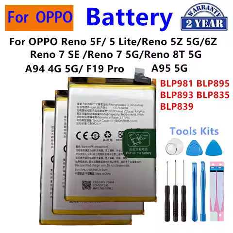 BLP981 BLP895 BLP893 BLP835 BLP839 Battery For OPPO OnePlus Reno 5F 5Z 6Z 7 5 Lite Reno 7SE Reno 8T 