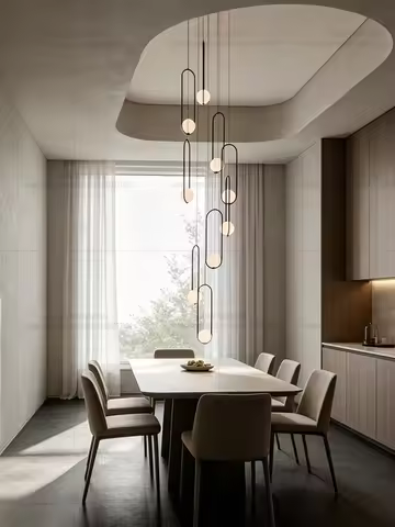 Nordic Home Decor LED Chandelier Villa Living Room Ceiling Light Suspended Staircase Pendent Lamp Di