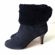 Odette e Odile Boots suede Navy Direct from Japan Secondhand