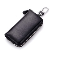 Genuine Leather Key Holder Bag with 2 Card Slot & 6 Hooks & 1 Access Card,Key Case Car Key Holder Wa
