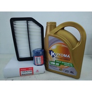 HONDA ODYSSEY RB3, RB4 2.4 2008y- 2013y AIR FILTER+OIL FILTER+KOYOMA 0W20 FULLY SYNTHETIC ENGINE OIL