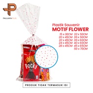 OPP Plastic Hampers Goodie Bag Souvenir Flower Motif Pink Variant Size 15x30/20x45/22x45/24x45/28x45